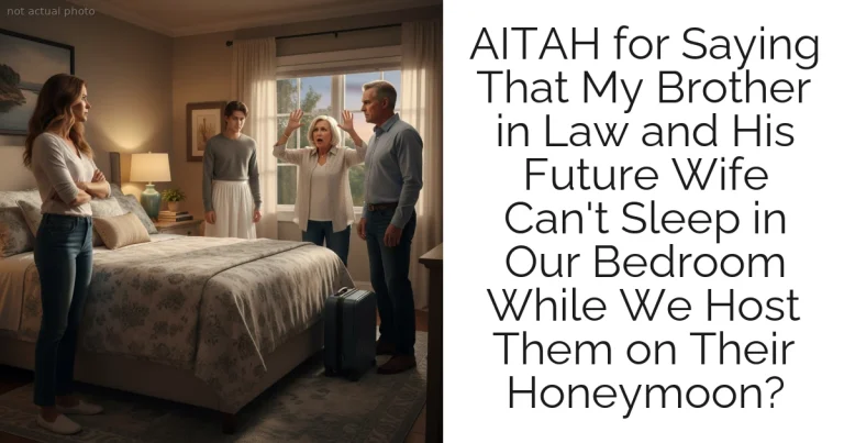 AITAH for Saying That My Brother in Law and His Future Wife Can't Sleep in Our Bedroom While We Host Them on Their Honeymoon?