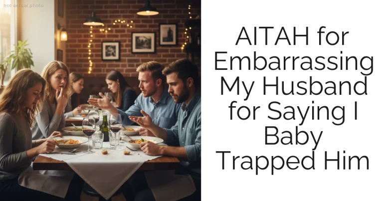 AITAH for Embarrassing My Husband for Saying I Baby Trapped Him
