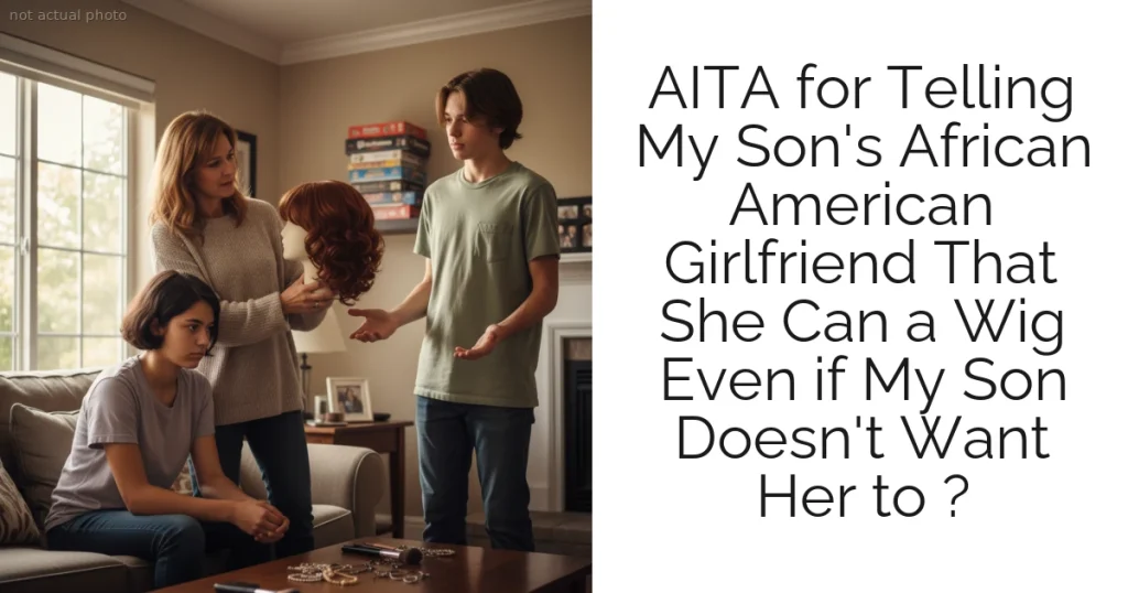AITA for Telling My Son's African American Girlfriend That She Can a Wig Even if My Son Doesn't Want Her to ?
