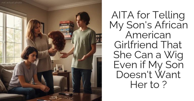AITA for Telling My Son's African American Girlfriend That She Can a Wig Even if My Son Doesn't Want Her to ?