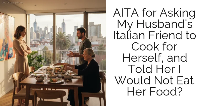 AITA for Asking My Husband’s Italian Friend to Cook for Herself, and Told Her I Would Not Eat Her Food?