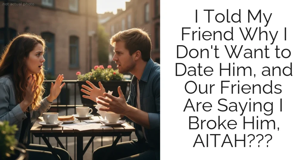 I Told My Friend Why I Don't Want to Date Him, and Our Friends Are Saying I Broke Him, AITAH???