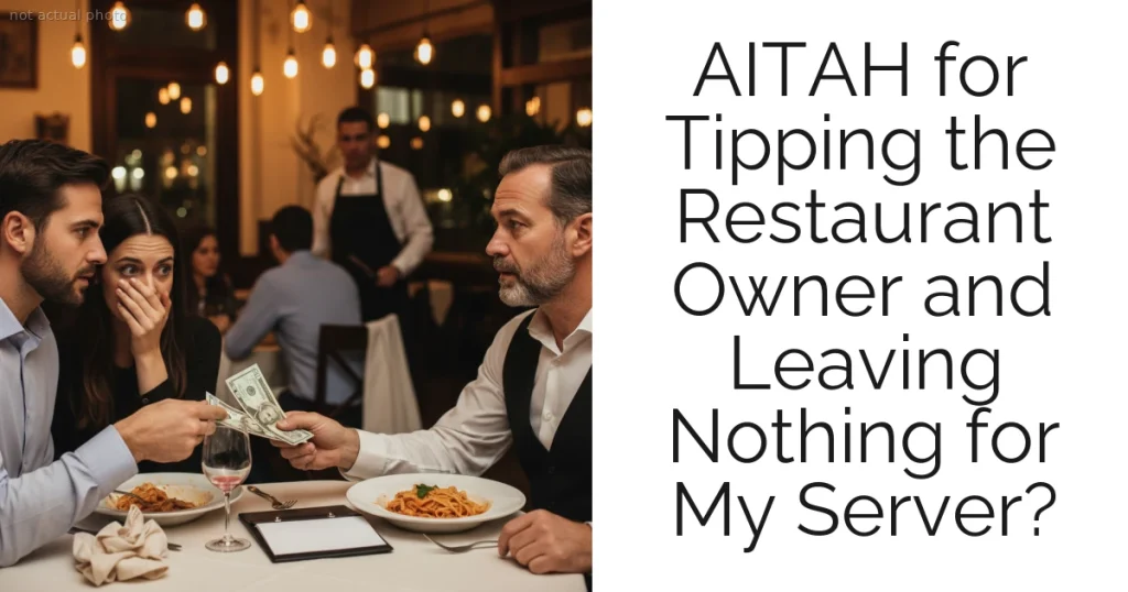 AITAH for Tipping the Restaurant Owner and Leaving Nothing for My Server?
