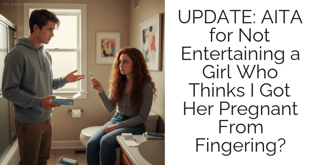 UPDATE: AITA for Not Entertaining a Girl Who Thinks I Got Her Pregnant From Fingering?