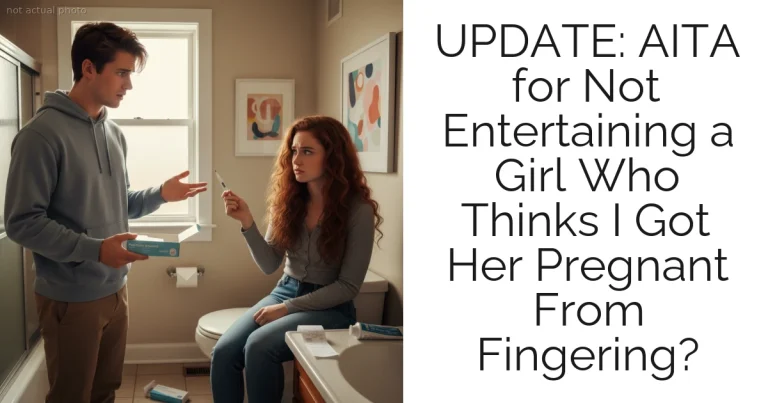 UPDATE: AITA for Not Entertaining a Girl Who Thinks I Got Her Pregnant From Fingering?