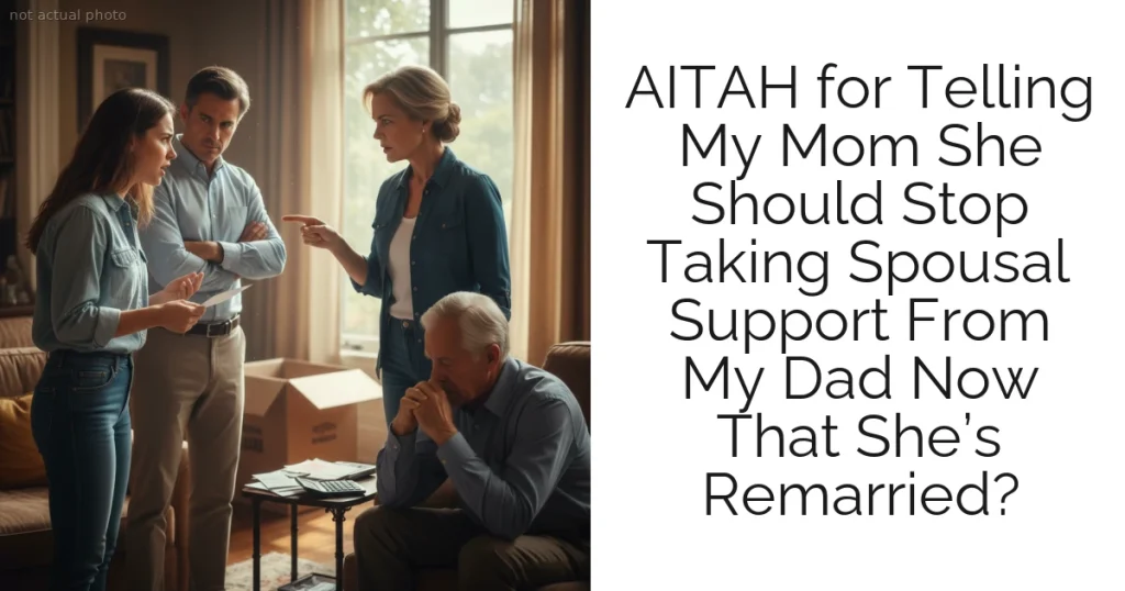 AITAH for Telling My Mom She Should Stop Taking Spousal Support From My Dad Now That She’s Remarried?
