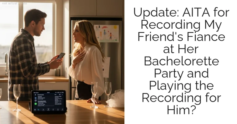 Update: AITA for Recording My Friend's Fiance at Her Bachelorette Party and Playing the Recording for Him?