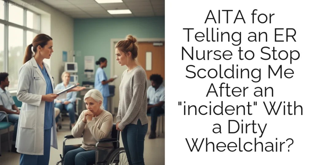 AITA for Telling an ER Nurse to Stop Scolding Me After an "incident" With a Dirty Wheelchair?