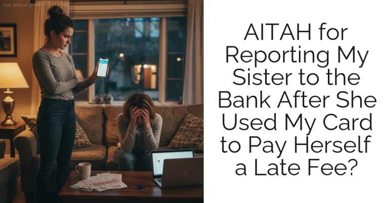 AITAH for Reporting My Sister to the Bank After She Used My Card to Pay Herself a Late Fee?