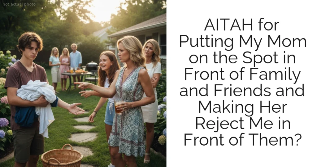 AITAH for Putting My Mom on the Spot in Front of Family and Friends and Making Her Reject Me in Front of Them?