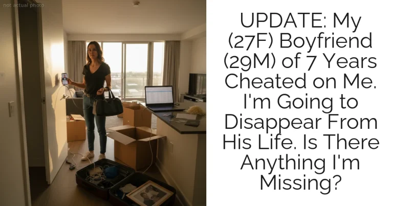 UPDATE: My (27F) Boyfriend (29M) of 7 Years Cheated on Me. I'm Going to Disappear From His Life. Is There Anything I'm Missing?