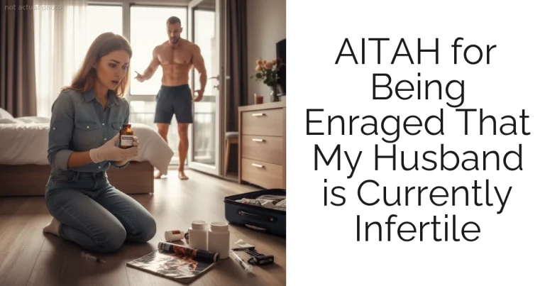 AITAH for Being Enraged That My Husband is Currently Infertile