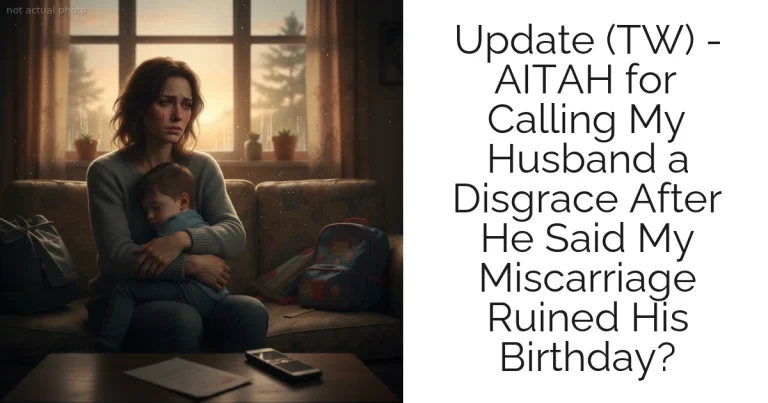 Update (TW) - AITAH for Calling My Husband a Disgrace After He Said My Miscarriage Ruined His Birthday?