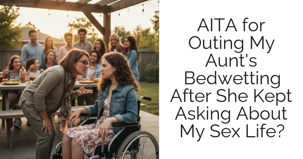 AITA for Outing My Aunt's Bedwetting After She Kept Asking About My Sex Life?