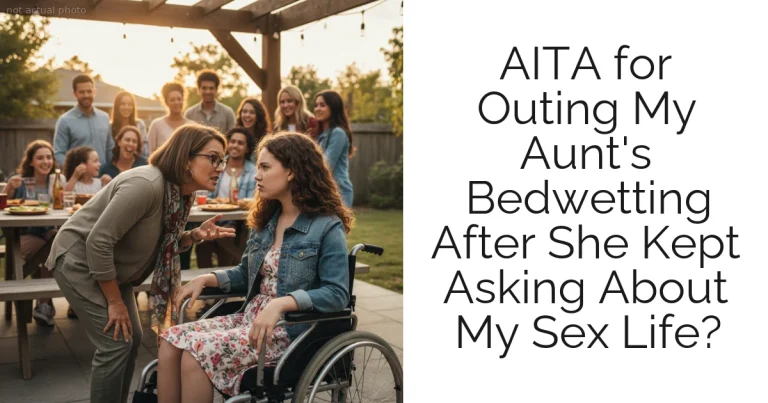 AITA for Outing My Aunt's Bedwetting After She Kept Asking About My Sex Life?