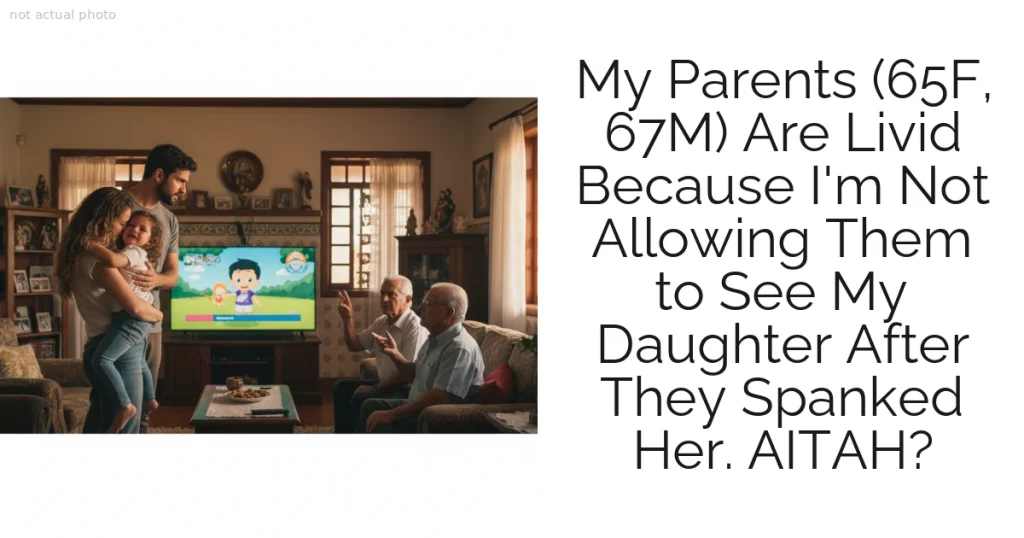 My Parents (65F, 67M) Are Livid Because I'm Not Allowing Them to See My Daughter After They Spanked Her. AITAH?