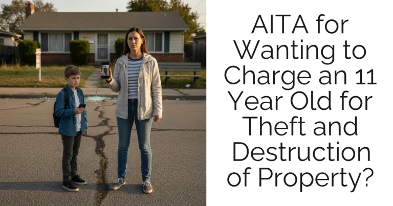 AITA for Wanting to Charge an 11 Year Old for Theft and Destruction of Property?