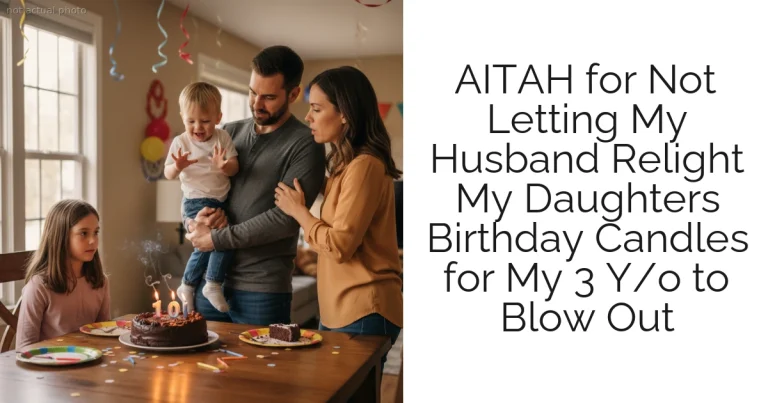 AITAH for Not Letting My Husband Relight My Daughters Birthday Candles for My 3 Y/o to Blow Out