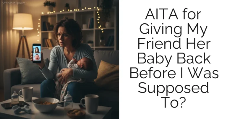 AITA for Giving My Friend Her Baby Back Before I Was Supposed To?