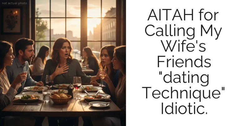 AITAH for Calling My Wife's Friends "dating Technique" Idiotic.