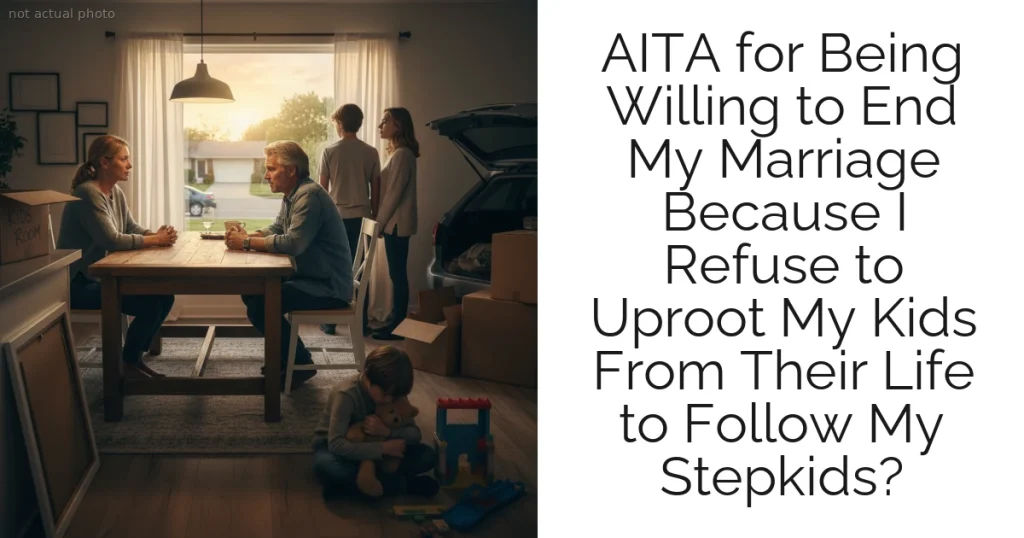 AITA for Being Willing to End My Marriage Because I Refuse to Uproot My Kids From Their Life to Follow My Stepkids?