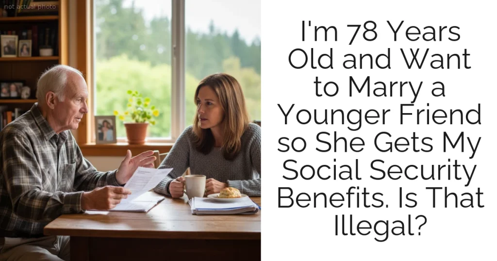 I'm 78 Years Old and Want to Marry a Younger Friend so She Gets My Social Security Benefits. Is That Illegal?