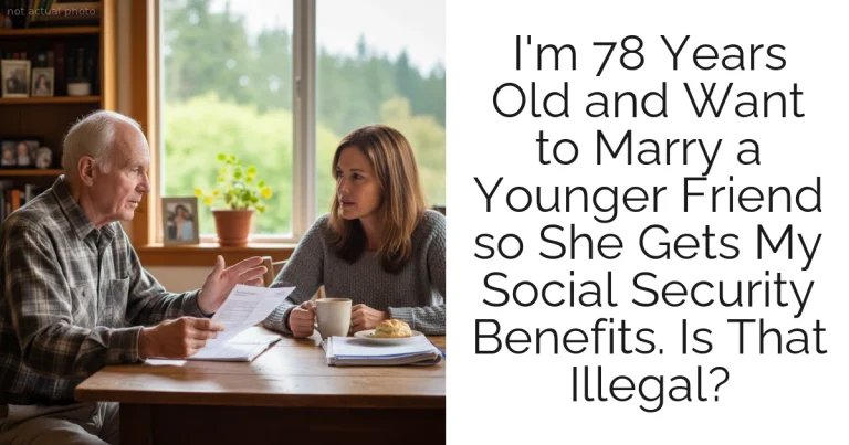 I'm 78 Years Old and Want to Marry a Younger Friend so She Gets My Social Security Benefits. Is That Illegal?