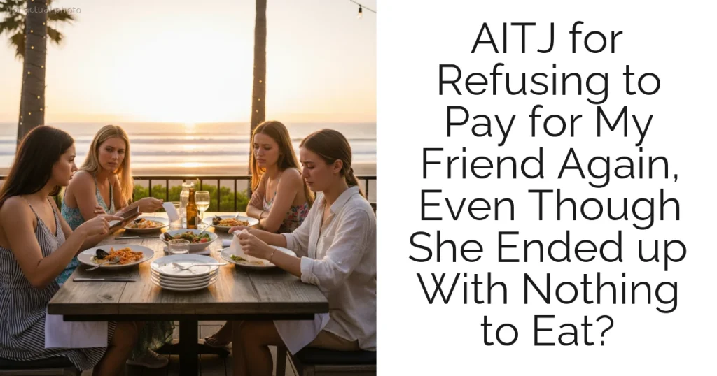 AITJ for Refusing to Pay for My Friend Again, Even Though She Ended up With Nothing to Eat?