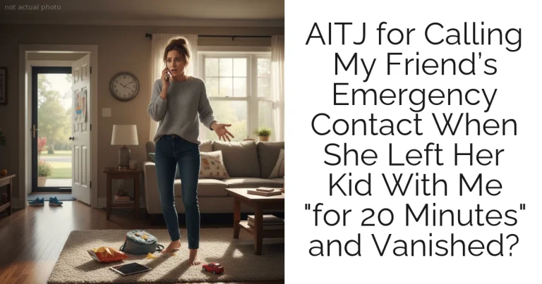 AITJ for Calling My Friend’s Emergency Contact When She Left Her Kid With Me "for 20 Minutes" and Vanished?