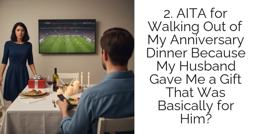 2. AITA for Walking Out of My Anniversary Dinner Because My Husband Gave Me a Gift That Was Basically for Him?