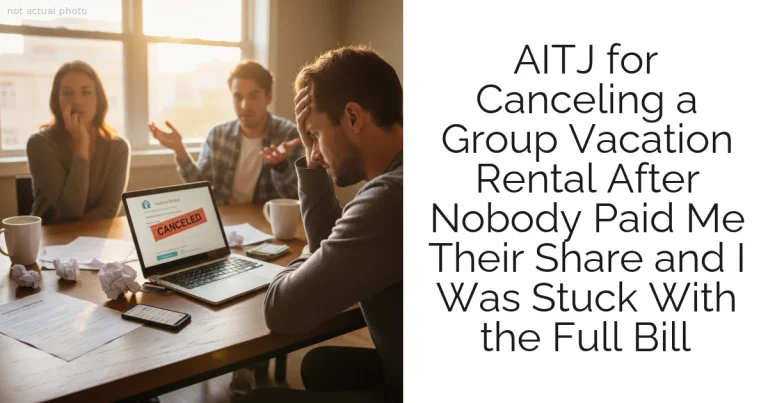 AITJ for Canceling a Group Vacation Rental After Nobody Paid Me Their Share and I Was Stuck With the Full Bill