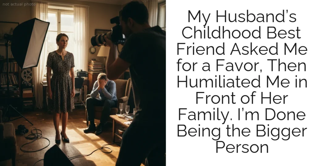 My Husband’s Childhood Best Friend Asked Me for a Favor, Then Humiliated Me in Front of Her Family. I’m Done Being the Bigger Person