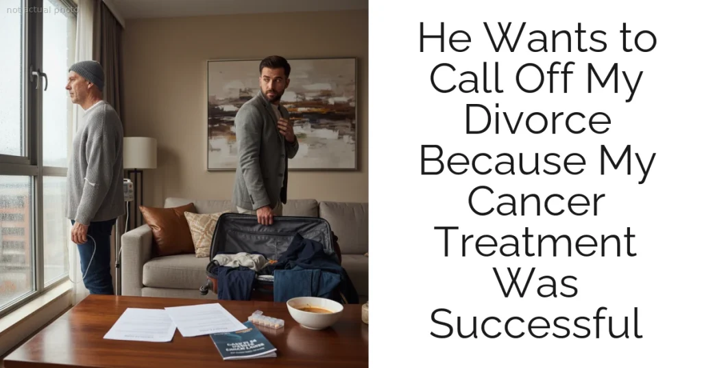 He Wants to Call Off My Divorce Because My Cancer Treatment Was Successful