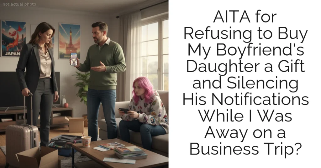 AITA for Refusing to Buy My Boyfriend's Daughter a Gift and Silencing His Notifications While I Was Away on a Business Trip?