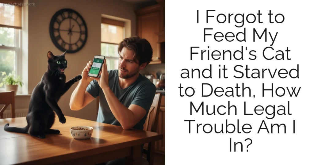 I Forgot to Feed My Friend's Cat and it Starved to Death, How Much Legal Trouble Am I In?