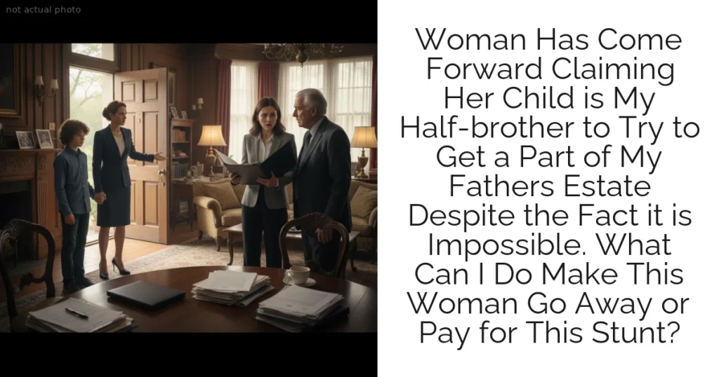 Woman Has Come Forward Claiming Her Child is My Half-brother to Try to Get a Part of My Fathers Estate Despite the Fact it is Impossible. What Can I Do Make This Woman Go Away or Pay for This Stunt?