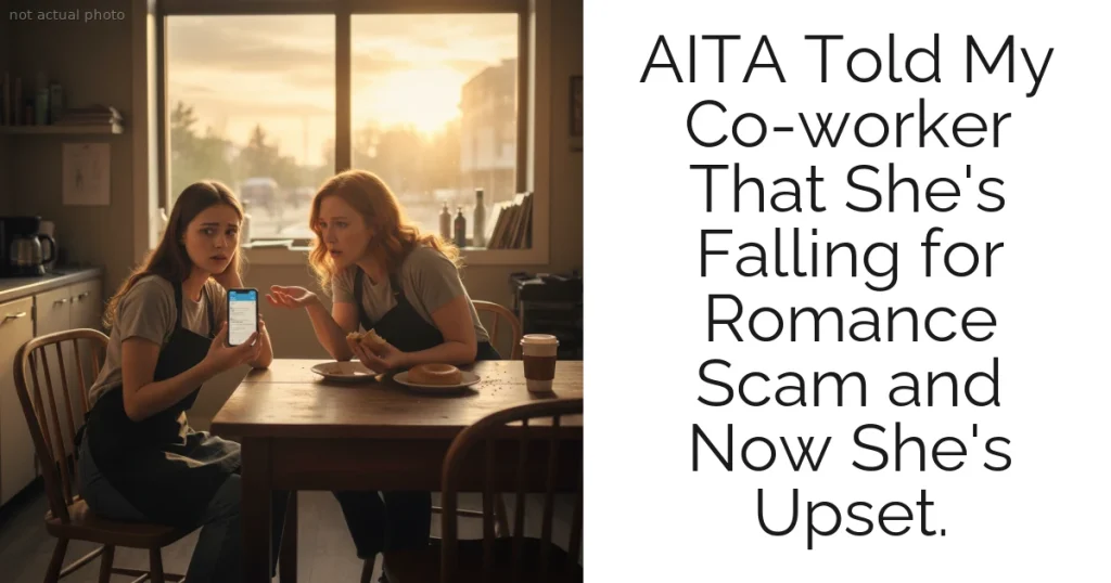 AITA Told My Co-worker That She's Falling for Romance Scam and Now She's Upset.
