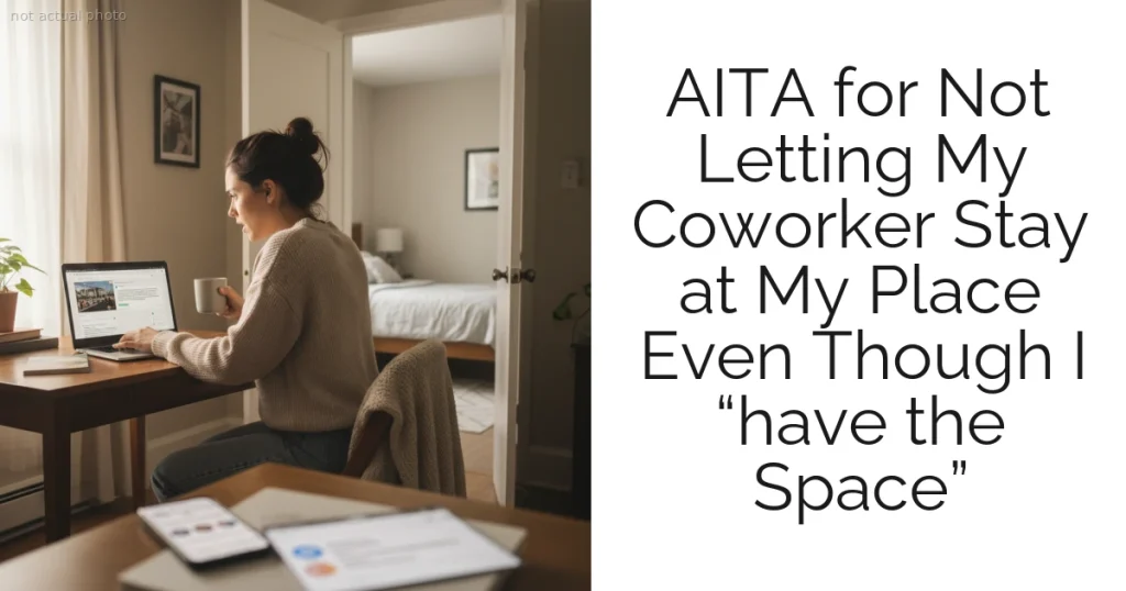 AITA for Not Letting My Coworker Stay at My Place Even Though I “have the Space”