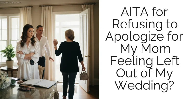 AITA for Refusing to Apologize for My Mom Feeling Left Out of My Wedding?