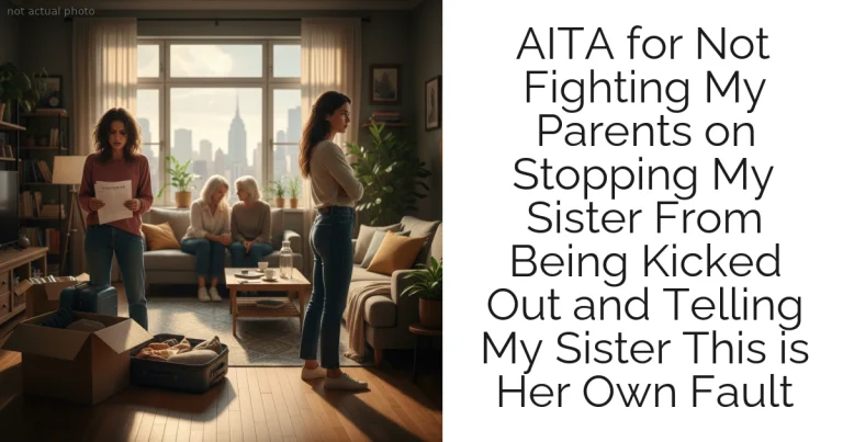 AITA for Not Fighting My Parents on Stopping My Sister From Being Kicked Out and Telling My Sister This is Her Own Fault