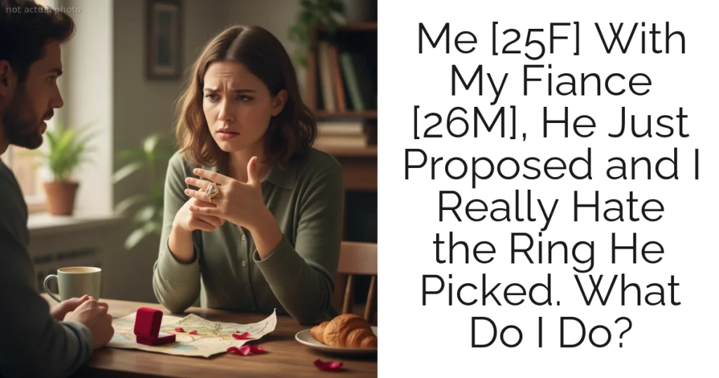 Me [25F] With My Fiance [26M], He Just Proposed and I Really Hate the Ring He Picked. What Do I Do?