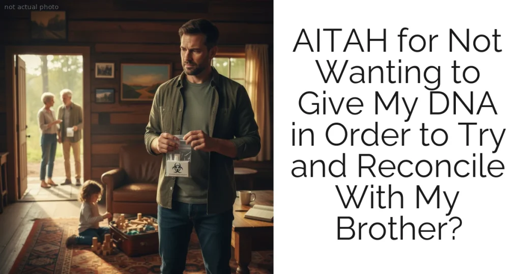 AITAH for Not Wanting to Give My DNA in Order to Try and Reconcile With My Brother?