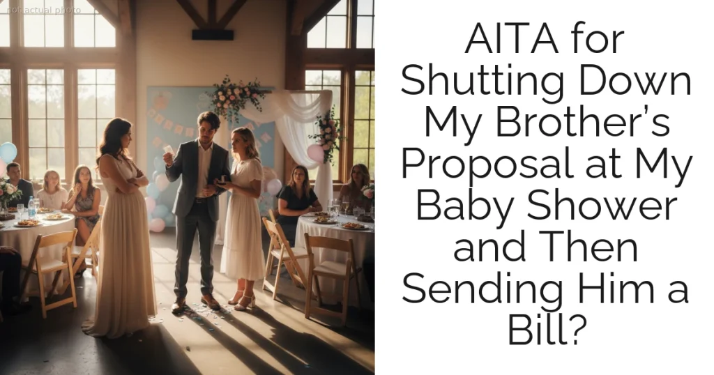 AITA for Shutting Down My Brother’s Proposal at My Baby Shower and Then Sending Him a Bill?