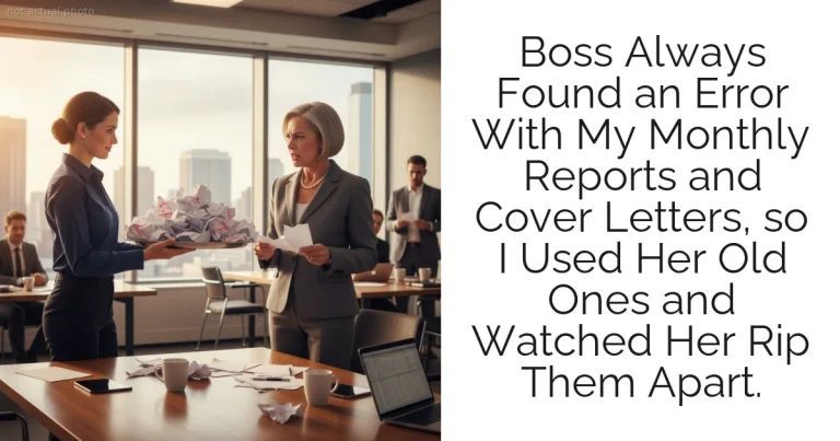 Boss Always Found an Error With My Monthly Reports and Cover Letters, so I Used Her Old Ones and Watched Her Rip Them Apart.
