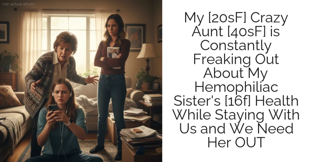 My [20sF] Crazy Aunt [40sF] is Constantly Freaking Out About My Hemophiliac Sister's [16f] Health While Staying With Us and We Need Her OUT