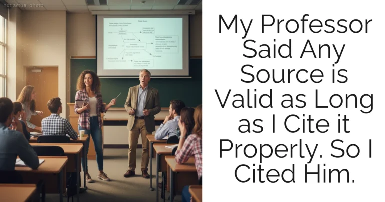My Professor Said Any Source is Valid as Long as I Cite it Properly. So I Cited Him.