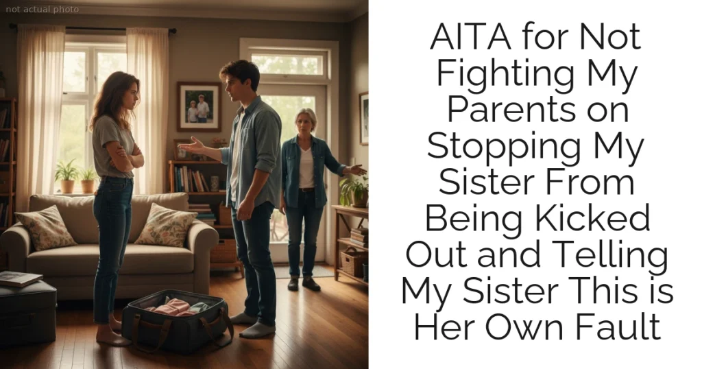 AITA for Not Fighting My Parents on Stopping My Sister From Being Kicked Out and Telling My Sister This is Her Own Fault