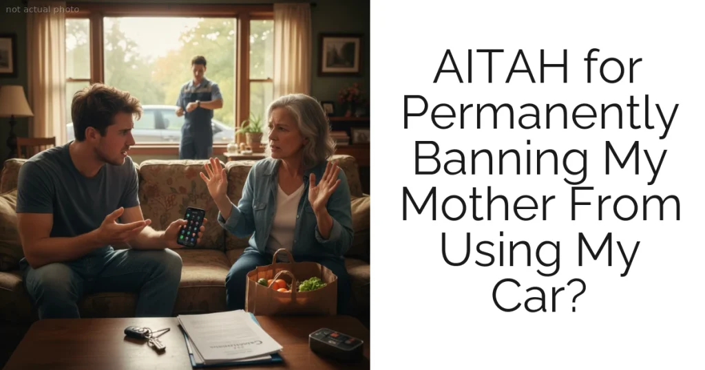 AITAH for Permanently Banning My Mother From Using My Car?