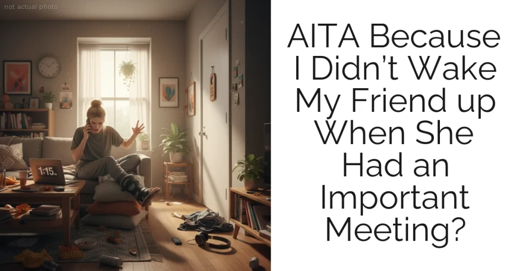 AITA Because I Didn’t Wake My Friend up When She Had an Important Meeting?