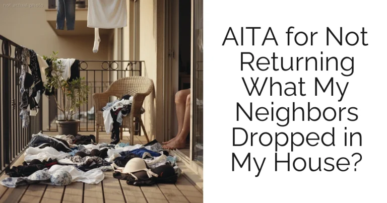 AITA for Not Returning What My Neighbors Dropped in My House?